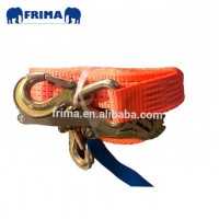 5000KGS/11000LBS / 50mm/8m  Heavy duty Tie Down Strap with Metal Ratchet Buckle and Carabiner hook